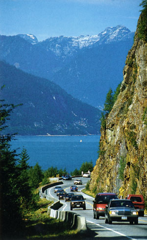 Drive along Howe Sound on Sea to Sky Highway