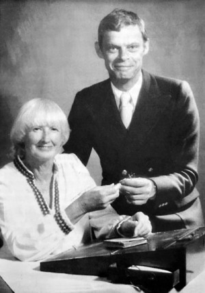 Portrait of JASNA Founders Joan Austen Leigh and J. David Grey