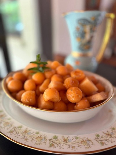 Bowl of pickeled mellon balls