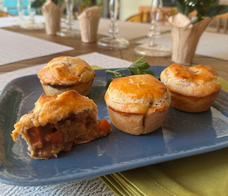 Plate of individual vegetable pies