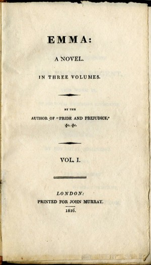 Emma Title Page, First Edition