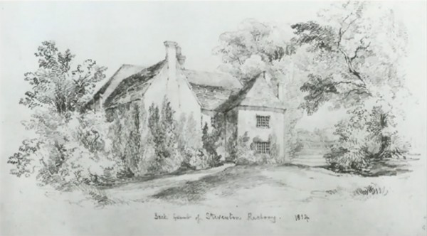 Sketch by Anna Lefroy of the back of Steventon Rectory